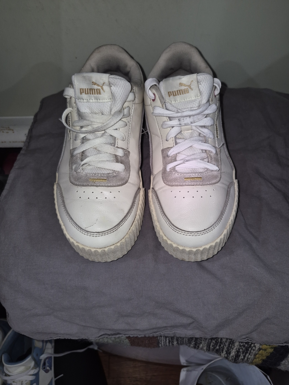 Puma White Lace-Up Sneakers
